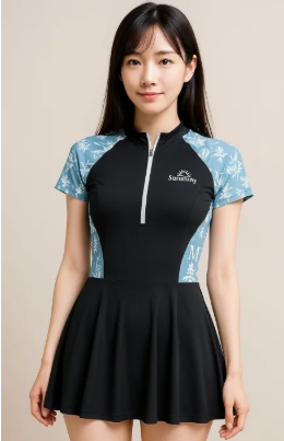 Women Onepiece Sports Swimsuit For Summer WIHTzipper